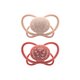 Set 2 Suzete din silicon, forma anatomica, simetrica, tetina ortodontica flexibila First Moments MyButterfly, Gri, 5-18 luni, Nip 530307