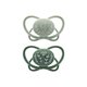 Set 2 Suzete din silicon, forma anatomica, simetrica, tetina ortodontica flexibila First Moments MyButterfly, Gri, 5-18 luni, Nip 530308