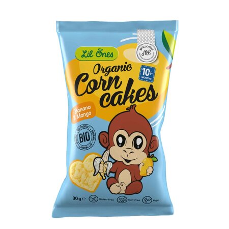 Snacksuri din porumb cu banane si mango, 30 g