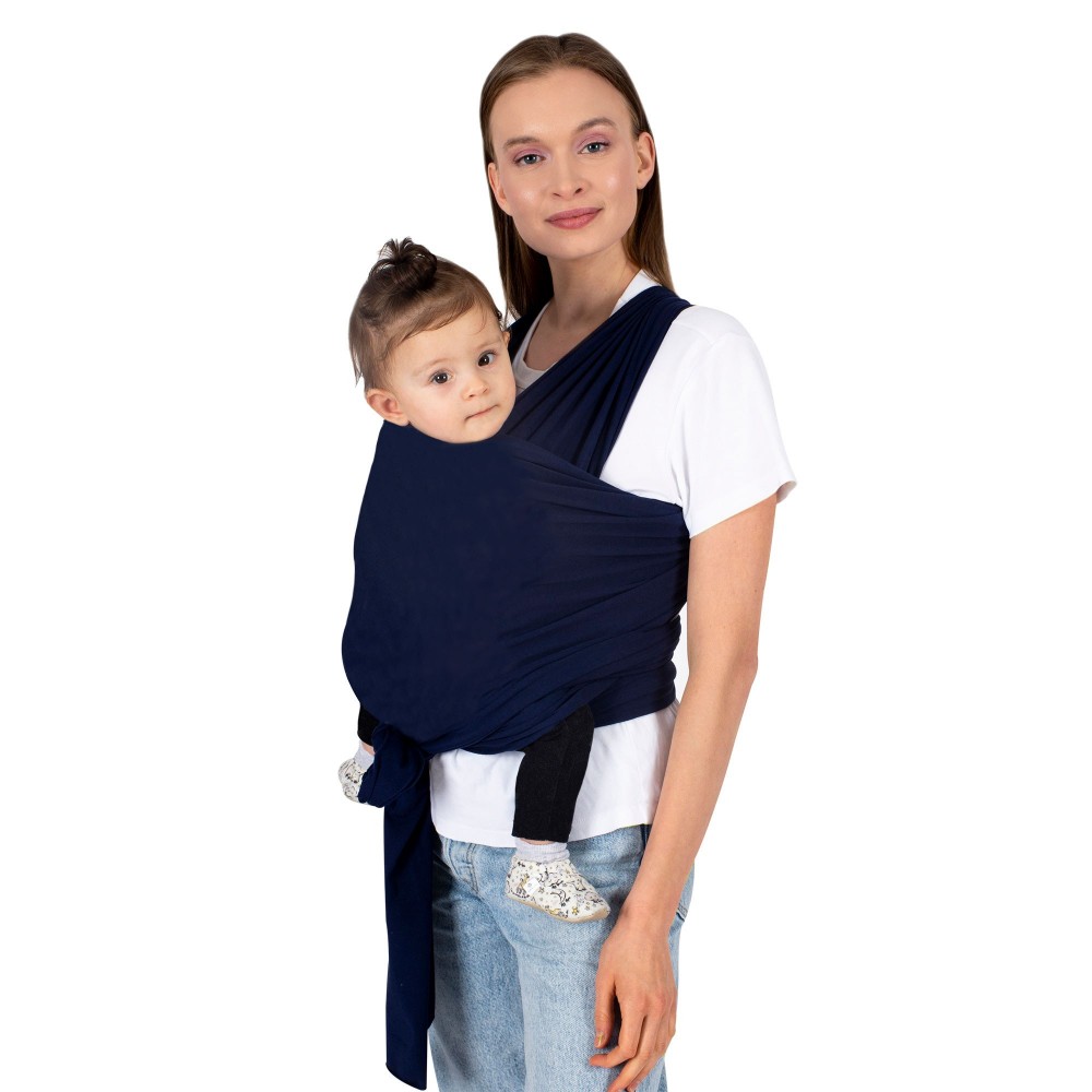 Sistem de purtare pentru copii Wrap elastic, + 0 luni, Dark Blue, Sevibebe