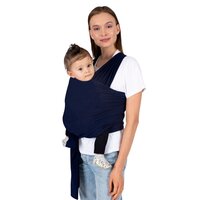 Sistem de purtare pentru copii Wrap elastic, + 0 luni, Dark Blue, Sevibebe