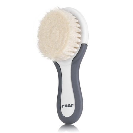 Set perie si pieptene ingrijire bebelusi BabyCare Hair, 0 luni+, Alb cu gri, Reer 531371
