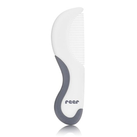 Set perie si pieptene ingrijire bebelusi BabyCare Hair, 0 luni+, Alb cu gri, Reer 531370
