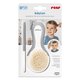 Set perie si pieptene ingrijire bebelusi BabyCare Hair, 0 luni+, Alb cu gri, Reer 531374