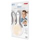 Set perie si pieptene ingrijire bebelusi BabyCare Hair, 0 luni+, Alb cu gri, Reer 531373