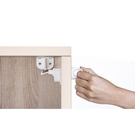Set 4 incuietori magnetice pentru sertare si usi de dulapuri, Alb, 6-36 luni, Reer 531525