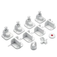 Set 4 incuietori magnetice pentru sertare si usi de dulapuri, Alb, 6-36 luni, Reer