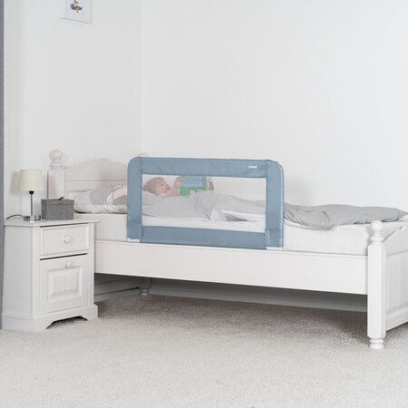 Bariera protectie anticadere din pat, 100x50 cm, Albastru/Gri, Reer 531660