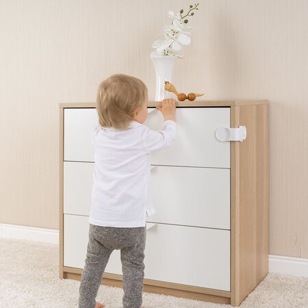 Set 3 sigurante pentru blocarea sertarelor si usilor de dulap, Reer 531740