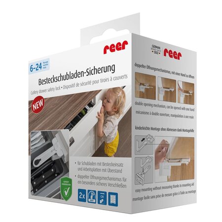 Set 2 sigurante pentru sertare, Alb, Reer 531768