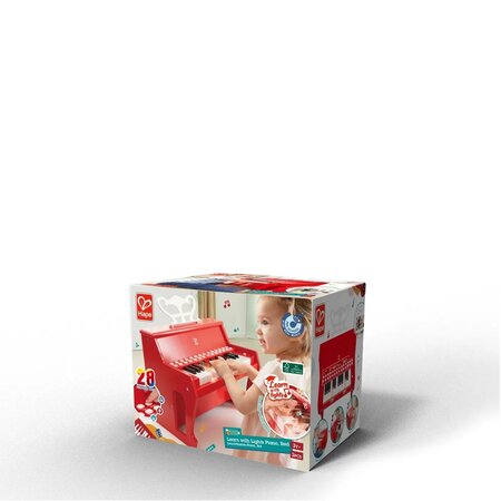 Pian electronic cu lumini, 3 ani+, Rosu, Hape 531917