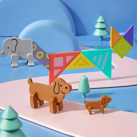 Joc educational Tangram magnetic, 2 ani+, Hola 532030
