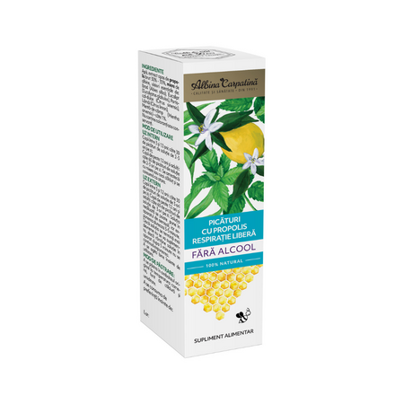 Picaturi cu Propolis respiratie libera, 20 ml, Albina Carpatina 816893
