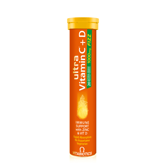 Ultra vitamina C+D Fizz, 1000 mg, 20 tablete efervescente, Vitabiotics