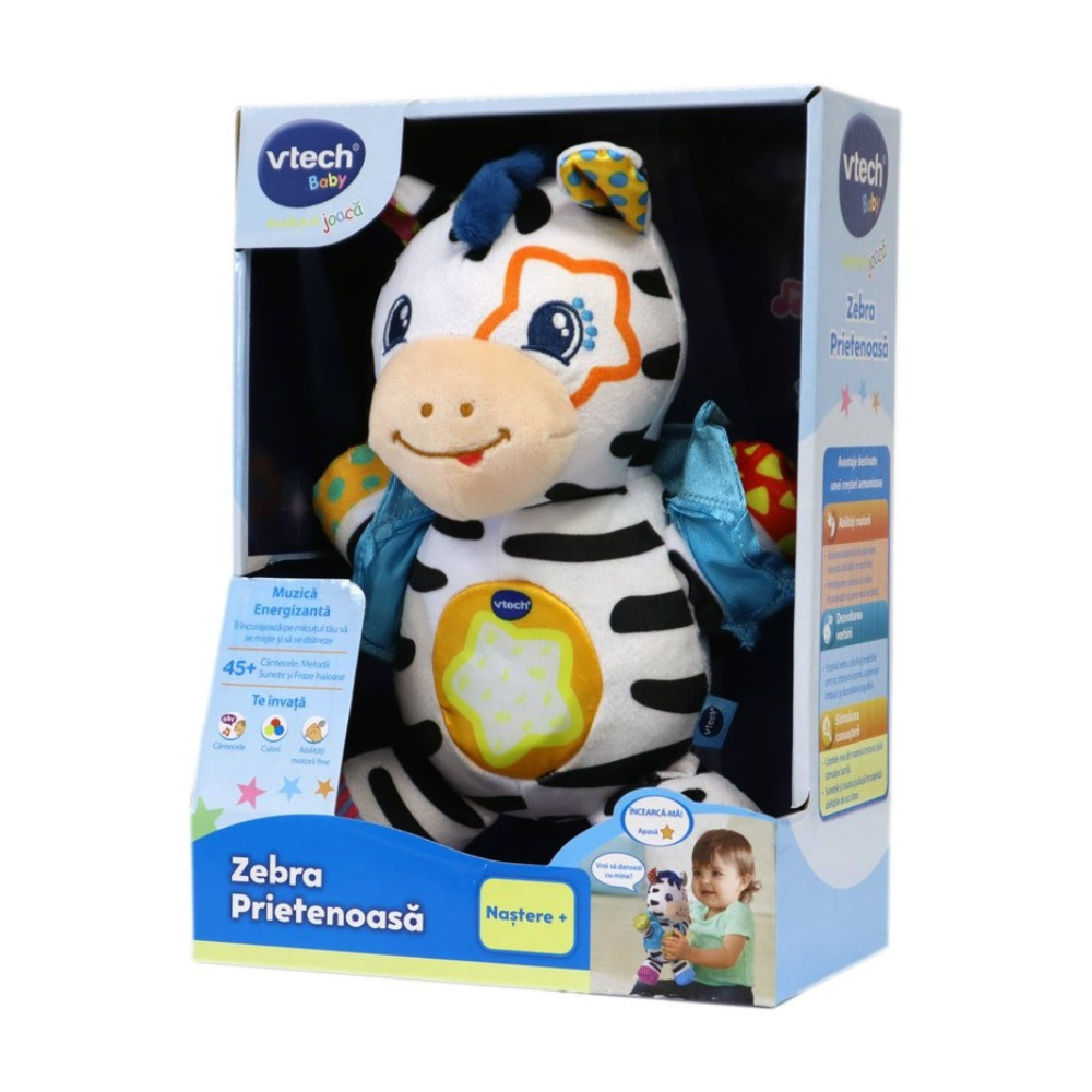 Zebra prietenoasa, +0 luni, Vtech Invata prin joaca