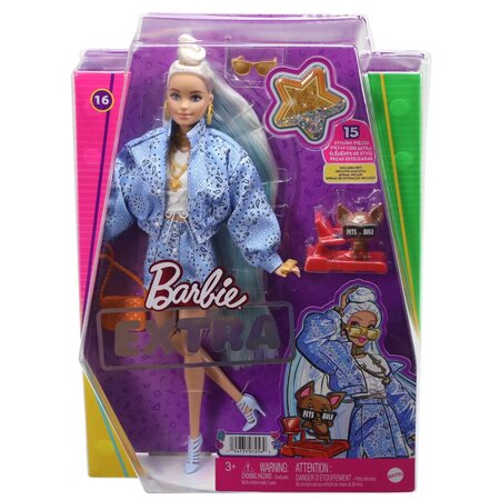 Papusa cu bandana Barbie Extra, 3 ani+, Barbie 532256