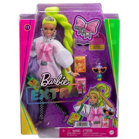 Papusa Barbie Extra, +3 ani, Par verde neon, Barbie 532265