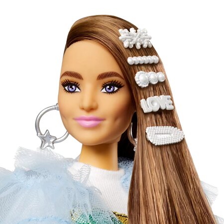 Papusa Barbie Extra, +3 ani, Rochie Curcubeu, Barbie 532364