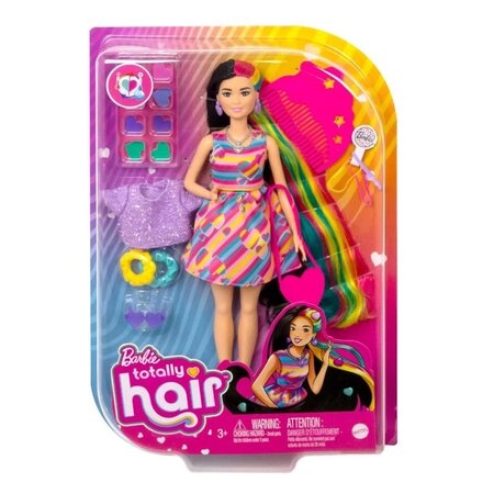 Papusa Barbie Totally Hair, +3 ani, Bruneta, Barbie 532387