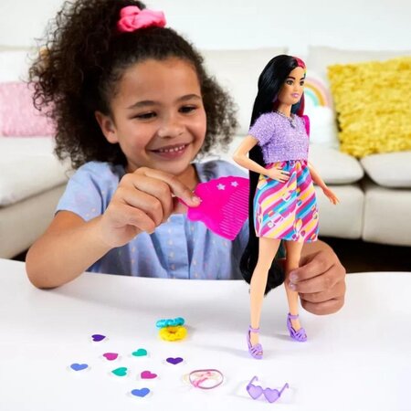 Papusa Barbie Totally Hair, +3 ani, Bruneta, Barbie 532380