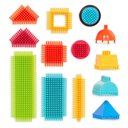 Set 80 cuburi de construit senzoriale Bristle Blocks, Verde, 2 ani+, Battat 819443