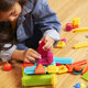 Set 80 cuburi de construit senzoriale Bristle Blocks, Verde, 2 ani+, Battat 819444
