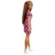 Papusa Barbie Fashionista, +3 ani, satena cu rochie roz cu buline, Barbie 532552