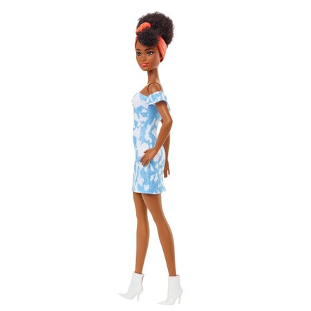 Papusa Barbie Fashionista, Bruneta cu rochita Albastra, Barbie 532559
