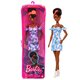Papusa Barbie Fashionista, Bruneta cu rochita Albastra, Barbie 532562