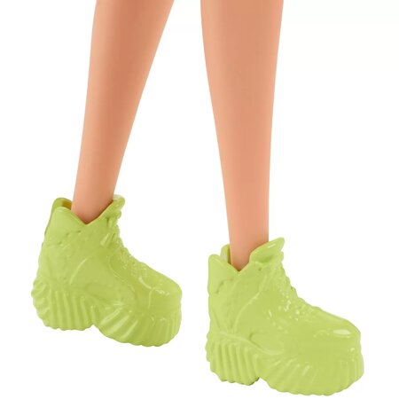 Papusa Barbie Fashionista, blonda cu suvite mov, Barbie 532570