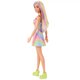 Papusa Barbie Fashionista, blonda cu suvite mov, Barbie 532571