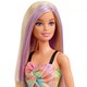 Papusa Barbie Fashionista, blonda cu suvite mov, Barbie 532567