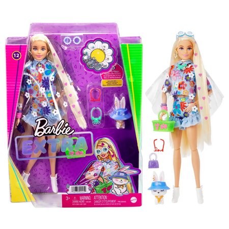 Papusa Barbie Extra, +3 ani, Flower Power, Barbie 532589