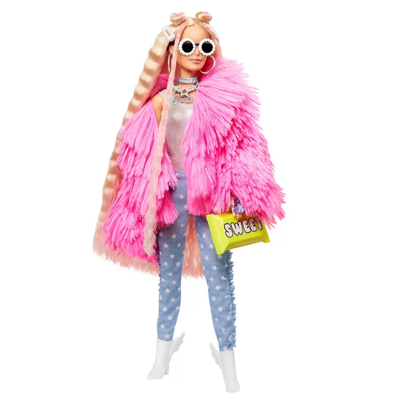 Papusa Barbie Extra, +3 ani, Fluffy Pinky, Barbie