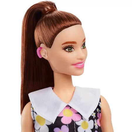 Papusa Barbie Fashionista, +3 ani, Rochie cu imprimeu floral, Barbie 532754