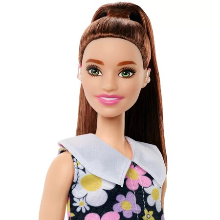 Papusa Barbie Fashionista, +3 ani, Rochie cu imprimeu floral, Barbie 532750
