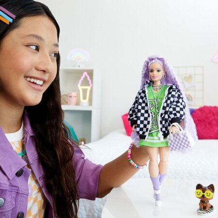 Papusa Barbie Extra, +3 ani, Jacheta Oversized, Barbie 532809