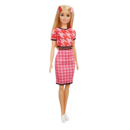 Papusa Barbie Fashionista, blonda cu tinuta casual roz