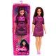 Papusa Barbie Fashionista, +3 ani, Satena cu rochie mov, Barbie 532850