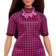 Papusa Barbie Fashionista, +3 ani, Satena cu rochie mov, Barbie 532853
