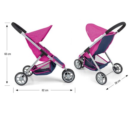 Carucior pentru papusi Susie, 3 ani+, Prestige Navy, Milly Mally 532881