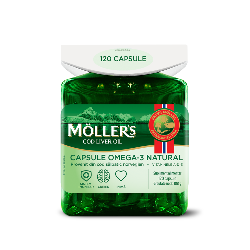 Ulei de ficat de cod, 120 capsule, Moller's