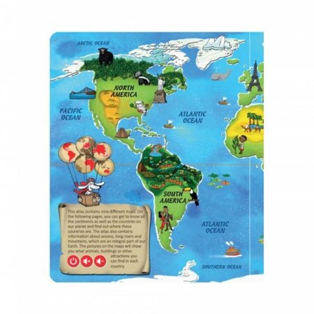 Carte interactiva Atlasul lumii in limba engleza, +6 ani, Raspundel Istetel 533105