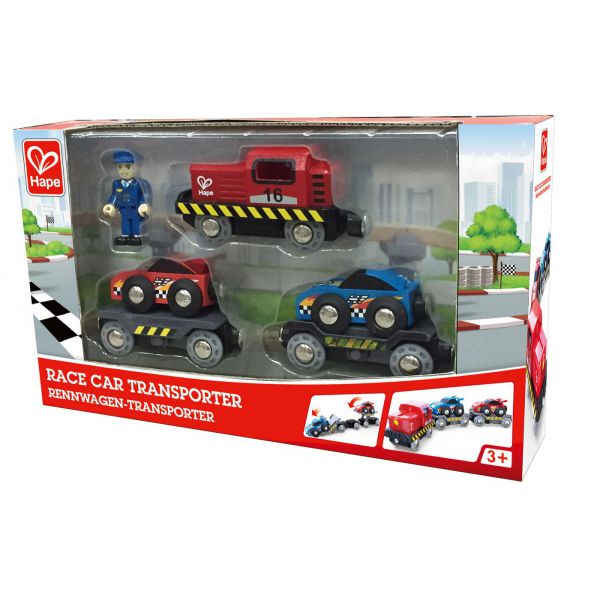 Trenulet transport masini de curse, + 3 ani, Hape