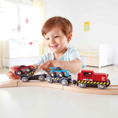Trenulet transport masini de curse, + 3 ani, Hape 533129