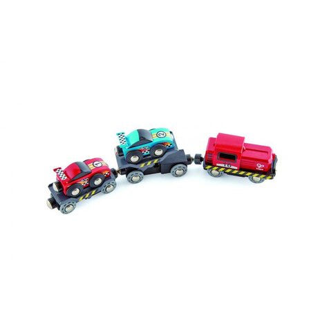 Trenulet transport masini de curse, + 3 ani, Hape 533131
