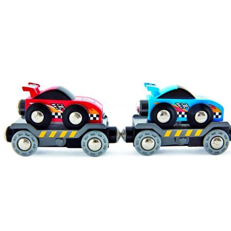 Trenulet transport masini de curse, + 3 ani, Hape 533133
