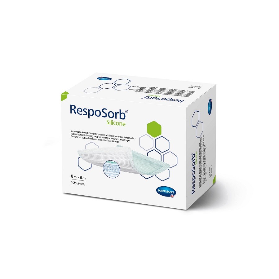 Pansament RespoSorb Silicone, 8 x 8 cm, 10 bucati, Hartmann