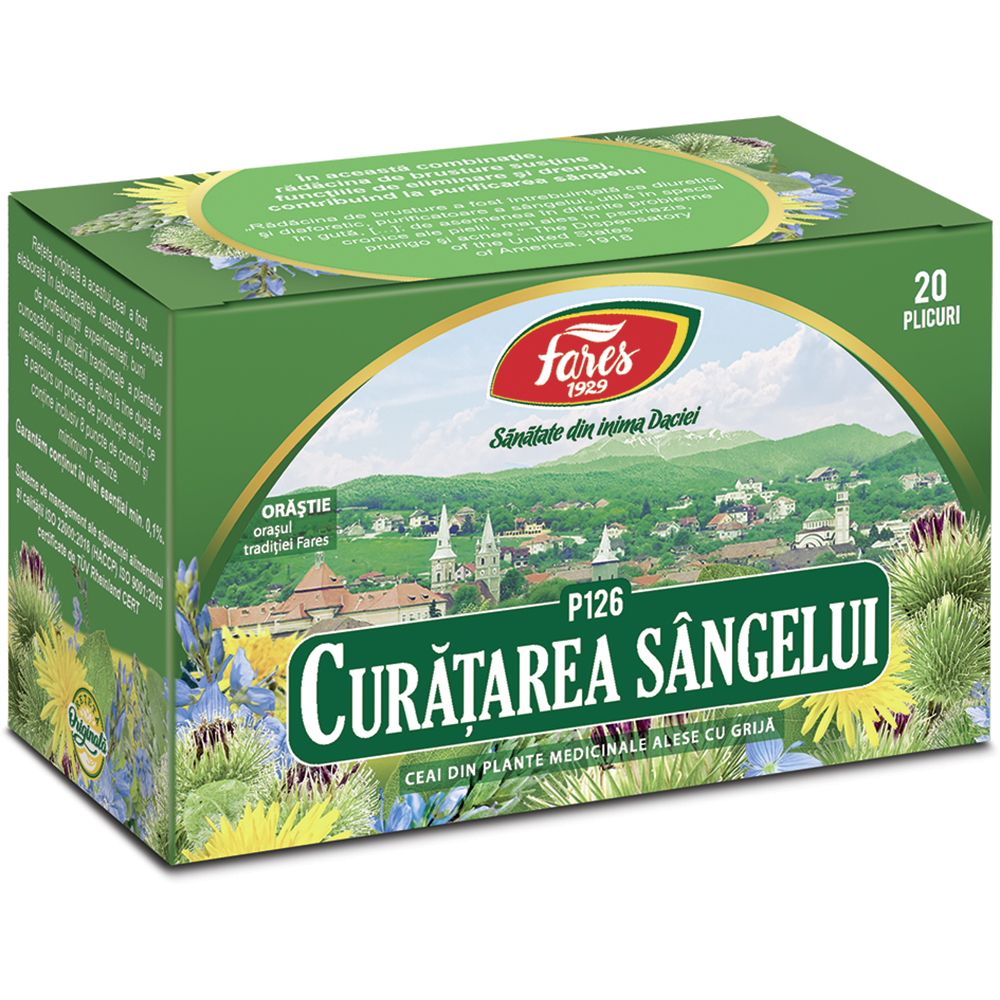 Ceai Curatarea sangelui,, 20 plicuri, Fares