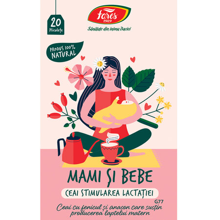 Ceai Mami si Bebe Stimularea Lactatiei, 20 plicuri, Fares 718427